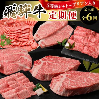 ふるさと納税 七宗町 5等級 シャトーブリアン入り 飛騨牛 定期便 全6回 計2.46kg すき焼き ステーキ 養老ミート