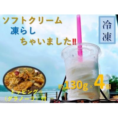 ふるさと納税 土佐清水市 冷凍 ソフトクリーム (約130g×4個)トッピング付 バニラ ミルク[R00109]
