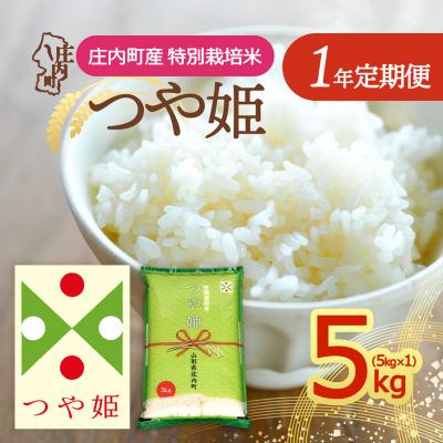 ふるさと納税 庄内町 [定期便]<令和8年産>つや姫 5kg×1年間 特別栽培米[10月下旬発送]