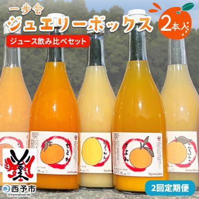 ふるさと納税 西予市 一歩会 ジュエリーボックス ジュース飲み比べセット 720ml 2本入り 2回定期便 果汁100%