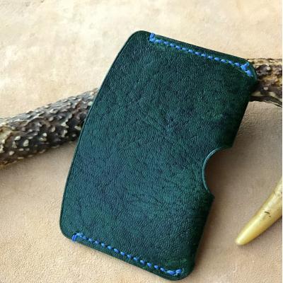 ふるさと納税 土佐清水市 鹿革のカードケース[深緑](小さめシンプル)革小物 革製品 レザー 定期入れ 免許証 カード入れ