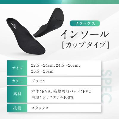 ふるさと納税 京都市 【ファイテン】インソール カップタイプ メタックス ブラック<22.5〜24.0cm> |  | 03