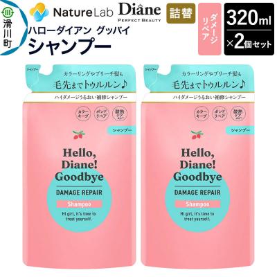ふるさと納税 滑川町 ハローダイアン ダメージリペア 詰替 シャンプー 320ml 2個|19_ntl-48b201