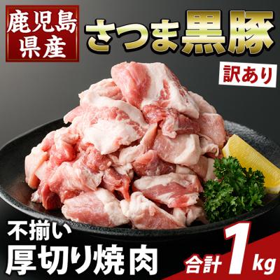 ふるさと納税 霧島市 直売用訳あり限定 さつま黒豚 不揃い厚切り焼肉 (計1kg)[ふるさと産直バザール]K-746-A