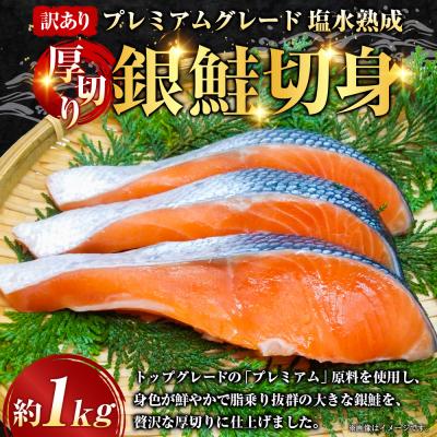 ふるさと納税 釧路市 [ 訳あり ] プレミアムグレード 塩水熟成 厚切り 銀鮭切身 約1kg