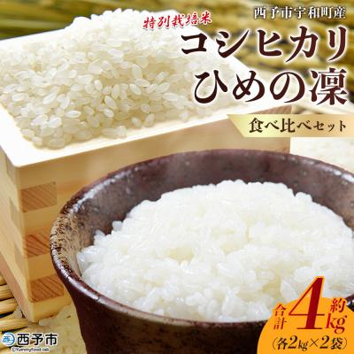 ふるさと納税 西予市 <令和7年産 西予市宇和町産 特別栽培米コシヒカリ・ひめの凜 食べ比べセット(各約2kg)>