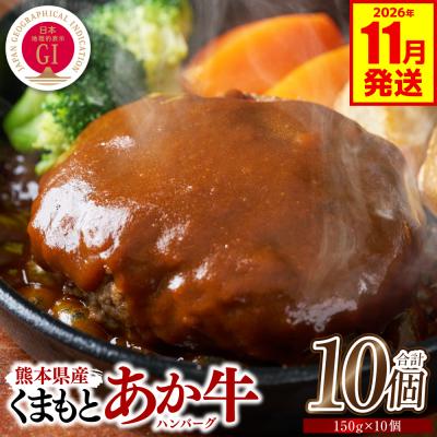 ふるさと納税 八代市 GI認証 くまもとあか牛 ハンバーグ 150g×10個 2026年11月発送_229-6706-11 | 