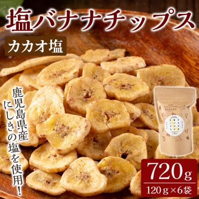 ふるさと納税 霧島市 カカオ塩バナナチップス(合計約720g・120g×6袋)[かわいち国分]A0-251-B
