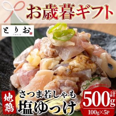 ふるさと納税 いちき串木野市 [お歳暮]鹿児島県産!味付き 鳥刺し 塩ゆっけ 500g(100g×5) 冷凍 小分け 国産 地鶏