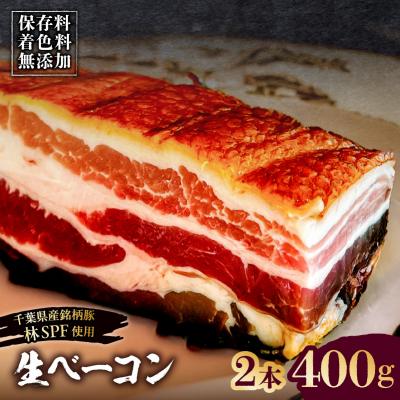 ふるさと納税 江東区 生ベーコン[国産銘柄豚 林SPFプレミアムポーク 豚バラ]2本 400g [kt088-005-1]