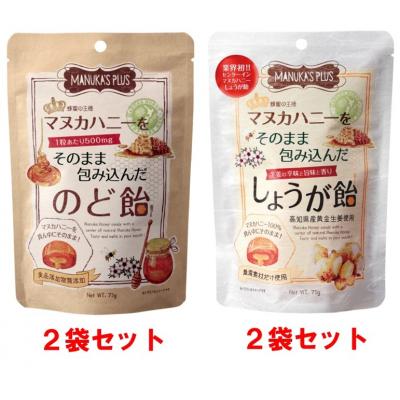 ふるさと納税 各務原市 マヌカハニーをそのまま包み込んだ飴セット 4袋(のど飴×2袋、しょうが飴×2袋)[1033]