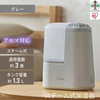 ふるさと納税 角田市 スチーム式加湿器 木造2畳 / 洋室3畳 コンパクト 120ml AHM-H12B-H ミストグレー