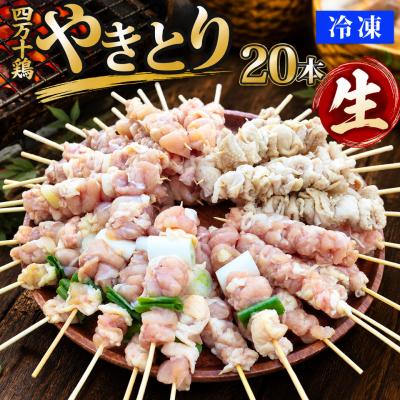 ふるさと納税 佐川町 [生]四万十鶏の冷凍やきとり 計20本