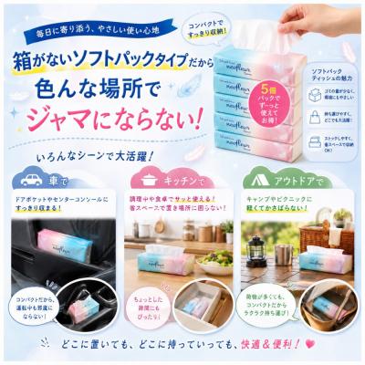 ふるさと納税 名古屋市 ソフトパックティッシュ　5個パック(コンパクト)×12セット(60個) |  | 01