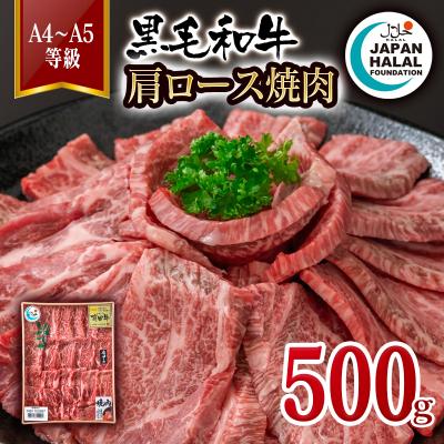 ふるさと納税 西都市 黒毛和牛肩ロース焼肉 500g A4〜A5等級 国産牛肉 焼き肉 ハラール認証[3275]