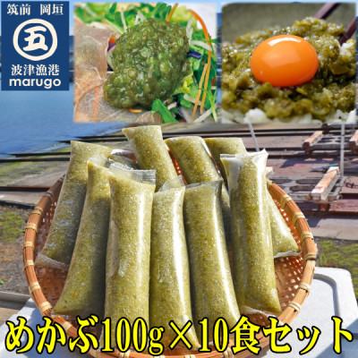 ふるさと納税 岡垣町 [発送月固定定期便]九州産めかぶたたき100g×10食セット 糖質ゼロ・塩分オフ(岡垣町)全2回