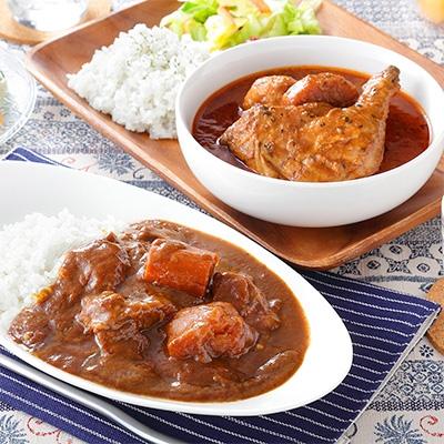 ふるさと納税 弟子屈町 [毎月定期便]まるごとチキンレッグスープカレー・弟子屈ビーフカレー 各2個 全2回