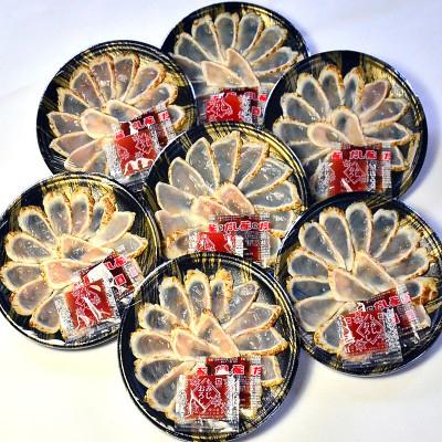 ふるさと納税 岡垣町 【毎月定期便】九州産天然ふぐたたき刺身7皿セット 一人前ずつ小皿に盛り付け全6回_3