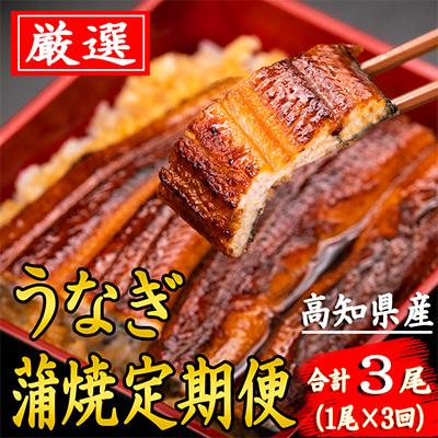 ふるさと納税 安芸市 [毎月定期便]高知県産うなぎの蒲焼き 1尾 全3回