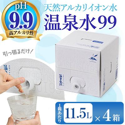 ふるさと納税 垂水市 飲む温泉水/温泉水99(11.5L×4箱)[複数個口で配送]