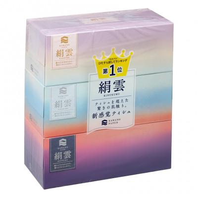 ふるさと納税 蓮田市 [毎月定期便]新保湿ティシュ 絹雲 ボックスティシュ 130組 (3枚重ね) 3個パック×5全3回
