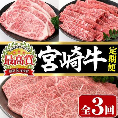 ふるさと納税 門川町 [毎月定期便]宮崎牛 全3回