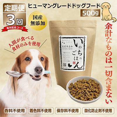 ふるさと納税 泉佐野市 [毎月定期便]国産 無添加 ドッグフード「いのちのごはん」500g×全3回