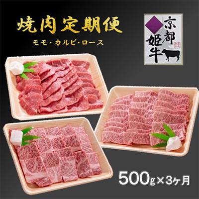 ふるさと納税 綾部市 [毎月定期便] 京都姫牛 焼肉食べ比べ (モモ、カルビ、ロース) 全3回