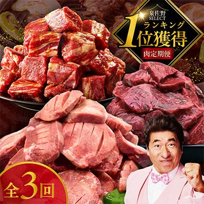 ふるさと納税 泉佐野市 [毎月定期便]肉の泉佐野 3種 総量 3.9kg ファミリー向け 全3回