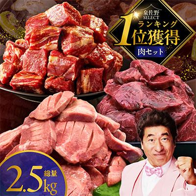 ふるさと納税 泉佐野市 肉の泉佐野 福袋 3種 総量 2.5kg ファミリー向け[複数個口で配送]