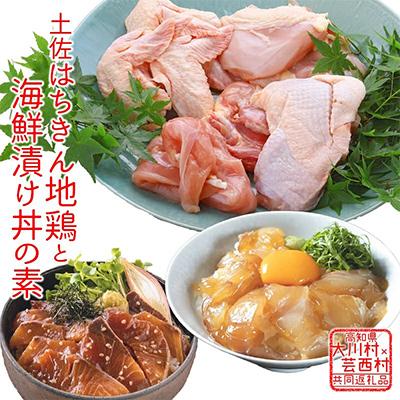 ふるさと納税 大川村 [毎月定期便][大川村と高知市の共通返礼品]はちきん地鶏まるごと一羽&amp;真鯛とブリの漬丼の素 全2回