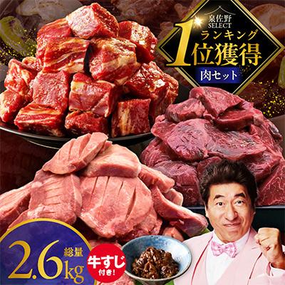 ふるさと納税 泉佐野市 肉の泉佐野 福袋 3種 総量 2.6kg ファミリー向け[複数個口で配送]