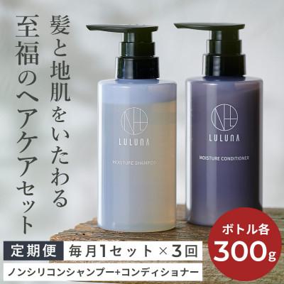 ふるさと納税 入間市 [毎月定期便]ルルーナ モイスチャーシャンプー&amp;コンディショナー(各300g)全3回