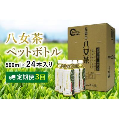 ふるさと納税 中間市 [毎月定期便]八女茶 煎茶ペットボトル 500ml×24本(中間市)全3回