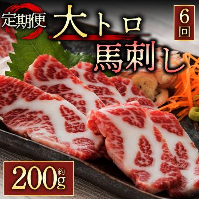 ふるさと納税 阿蘇市 [毎月定期便]霜降り馬刺し 大トロ馬刺し(約200g)(阿蘇市)全6回