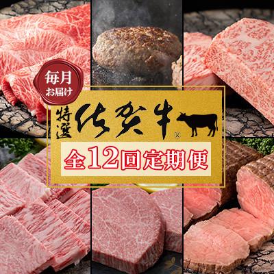 ふるさと納税 鳥栖市 [発送月固定定期便]肉の定期便 特選佐賀牛毎月月替わりでお届け!(鳥栖市)全12回