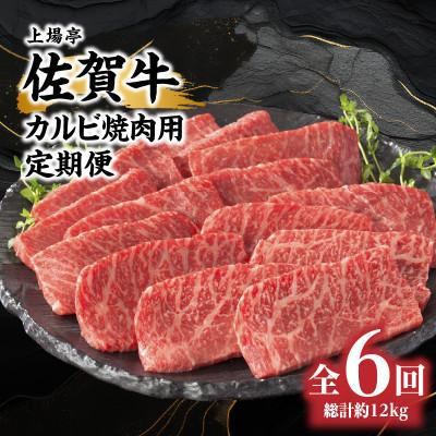 ふるさと納税 玄海町 [毎月定期便]トップブランド牛「佐賀牛カルビ焼肉用」定期便 約500g×4パック[Z107]全6回