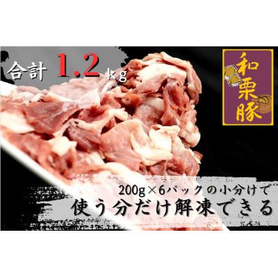 ふるさと納税 登米市 [2週間毎定期便]宮城県産和栗豚ウデモモ切り落とし 200g×6p入 ※使いやすい小分パック全4回