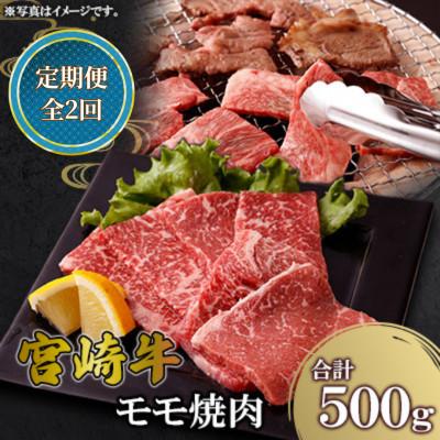 ふるさと納税 高鍋町 [毎月定期便]宮崎牛 モモ焼肉 500g(高鍋町)全2回