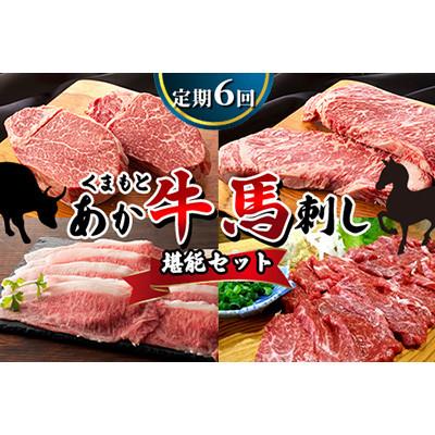 ふるさと納税 山鹿市 [発送月固定定期便]あか牛 と 馬刺し 堪能セット全6回