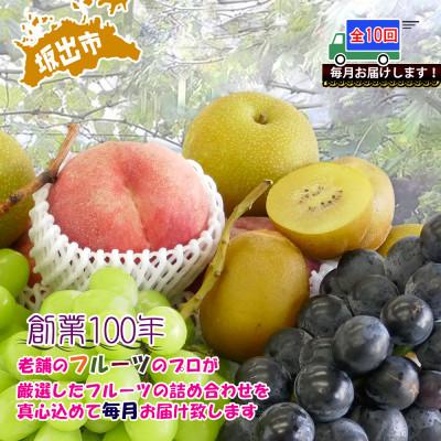 ふるさと納税 坂出市 【毎月定期便】創業100年の老舗が選んだ厳選フルーツの詰め合わせ【プレミア便】全10回_1