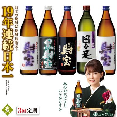 ふるさと納税 垂水市 [2ヵ月毎定期便]麦焼酎 飲み比べ5合瓶4種5本(垂水市)全3回