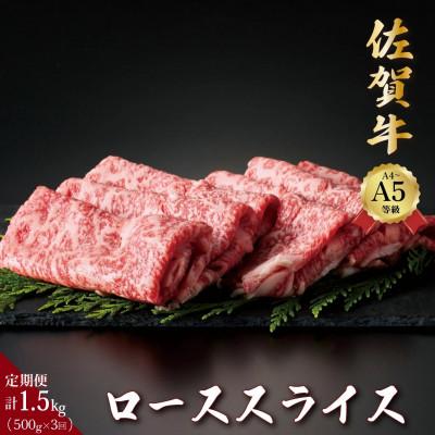 ふるさと納税 大町町 [毎月定期便]佐賀牛ローススライス 500g(大町町)全3回