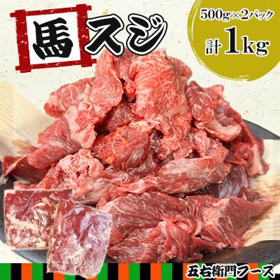 ふるさと納税 人吉市 [毎月定期便]馬スジ 1kg(500g×2パック)(人吉市)全3回