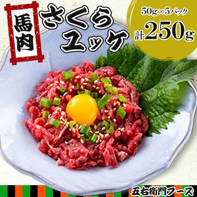 ふるさと納税 人吉市 [毎月定期便]馬肉 さくらユッケ 250g(50g×5パック )(人吉市)全3回