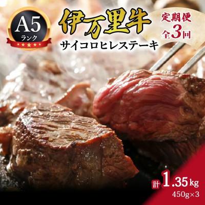 ふるさと納税 伊万里市 [毎月定期便]伊万里牛(A5)サイコロフィレステーキ全3回