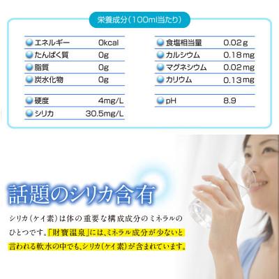 ふるさと納税 垂水市 【毎月定期便】天然アルカリ温泉水 財寶温泉 500ml×25本(垂水市)全3回の画像
