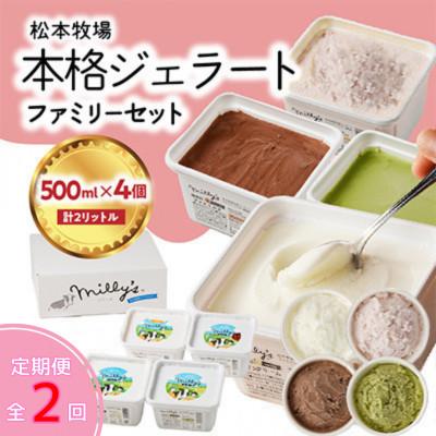 ふるさと納税 玄海町 [毎月定期便]松本牧場アイス 本格ジェラートファミリーセット500ml×4個[Z064]全2回