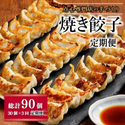 ふるさと納税 松山市 [毎月定期便][ミシュランガイド掲載]点心専門店の手づくり焼き餃子30個(タレ・作り方付き)全3回