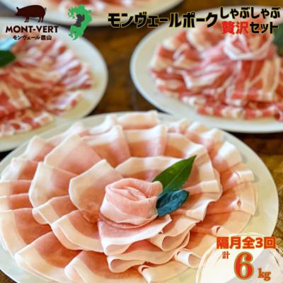 ふるさと納税 水俣市 [2ヵ月毎定期便]熊本県産 モンヴェールポーク しゃぶしゃぶ 贅沢 セット 計2kg全3回